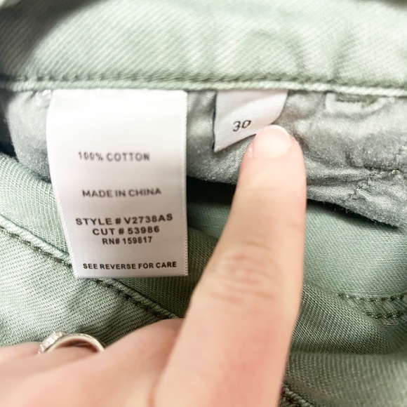 Altar'd State Olive Green Distressed Cropped Wide-Leg Jeans - Picture 12 of 12